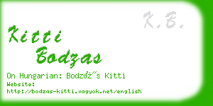 kitti bodzas business card